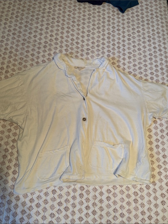 Madewell Tops - Madewell Cream Short-Sleeve Button Front Top